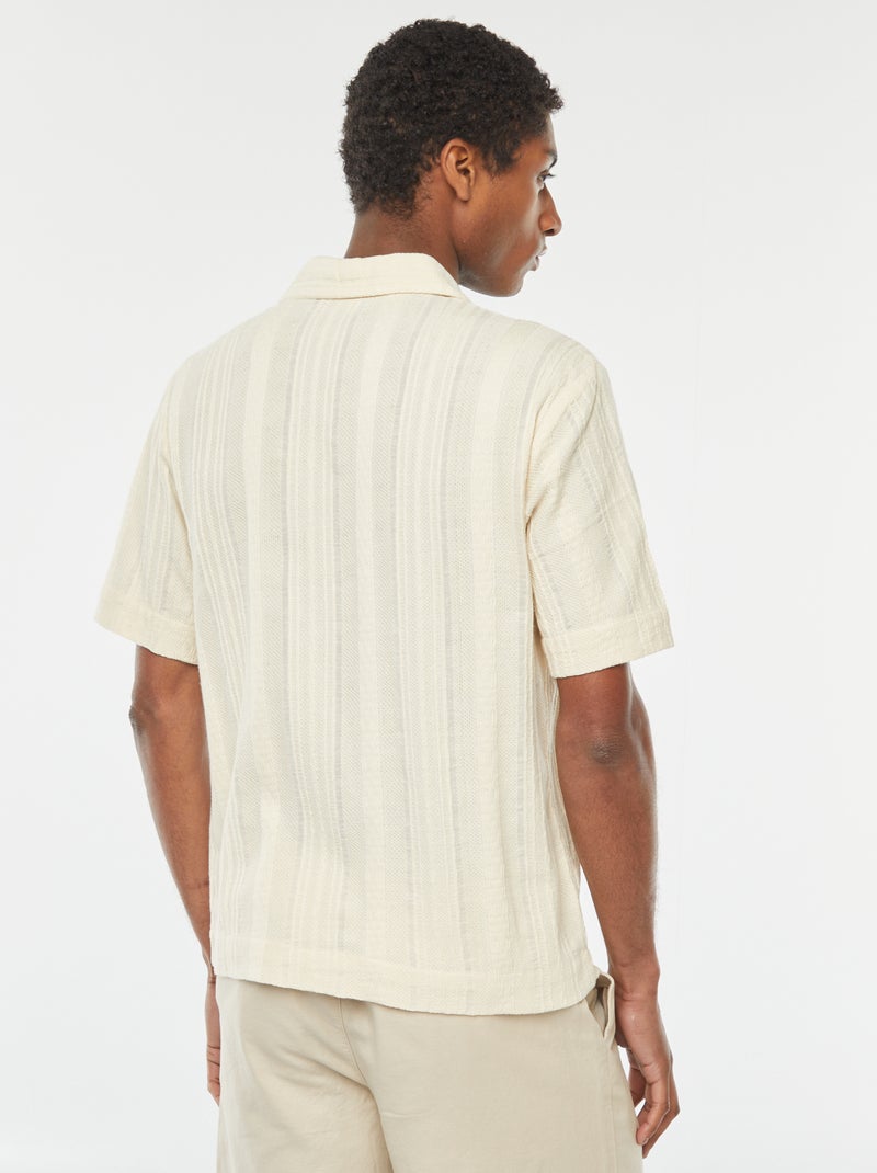 Camisa de manga corta de punto Blanco - Kiabi
