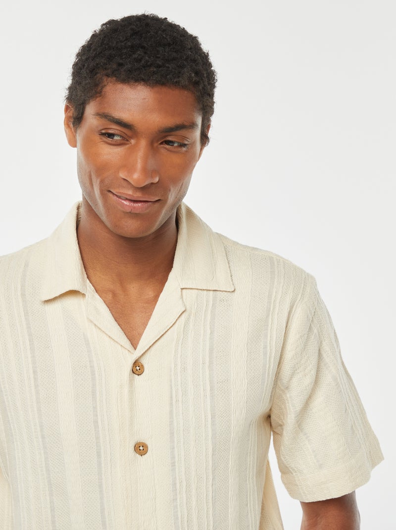 Camisa de manga corta de punto Blanco - Kiabi