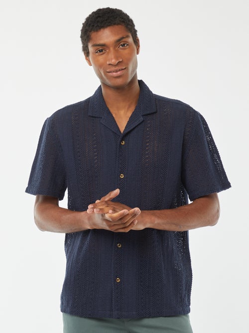 Camisa de manga corta de punto calado - Kiabi