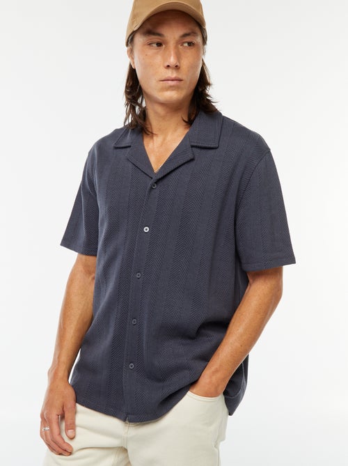 Camisa de manga corta de punto calado - Kiabi