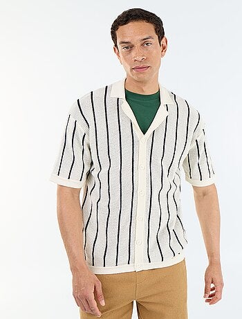 Camisa de manga corta de punto calado