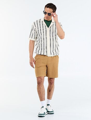 Camisa de manga corta de punto calado