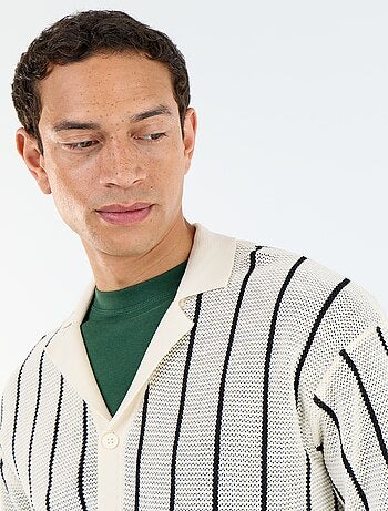 Camisa de manga corta de punto calado