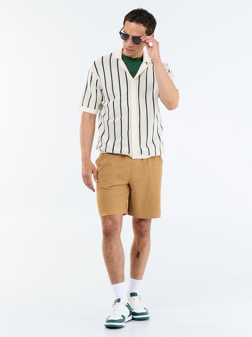 Camisa de manga corta de punto calado - Kiabi