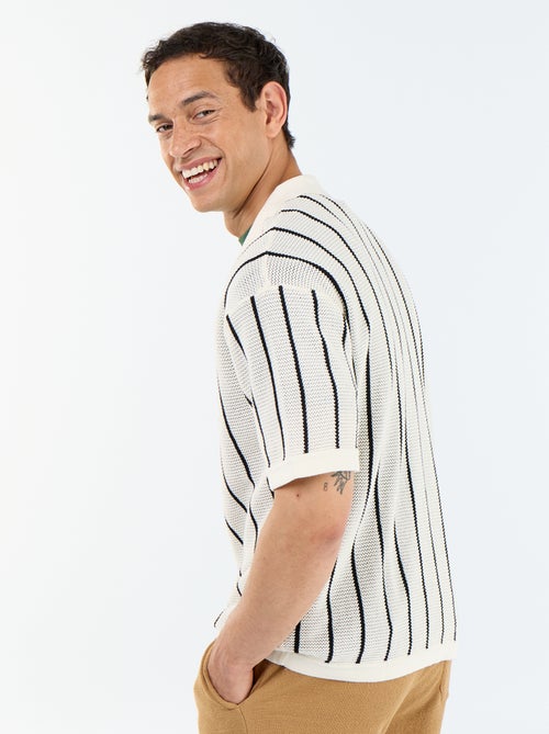 Camisa de manga corta de punto calado - Kiabi