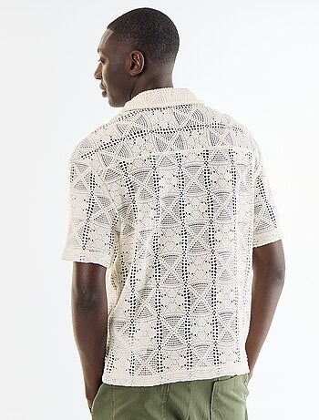 Camisa de manga corta de punto calado
