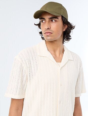 Camisa de manga corta de punto calado