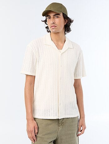 Camisa de manga corta de punto calado