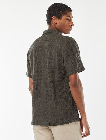 Camisa de manga corta de punto calado