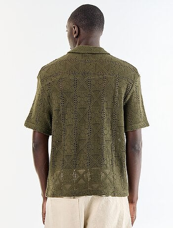Camisa de manga corta de punto calado