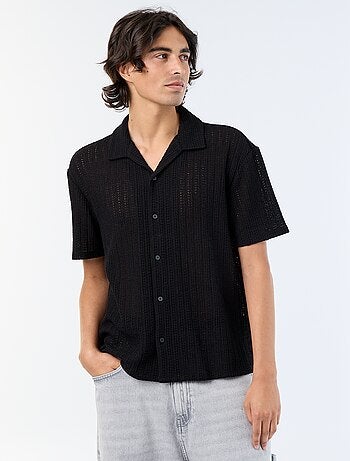 Camisa de manga corta de punto calado
