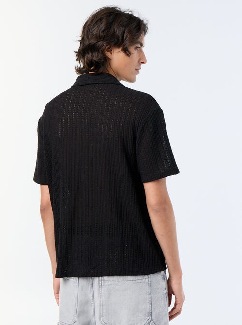 Camisa de manga corta de punto calado - Kiabi