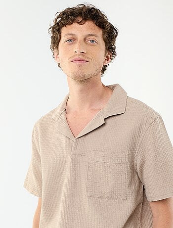 Camisa de manga corta de punto de fantasía