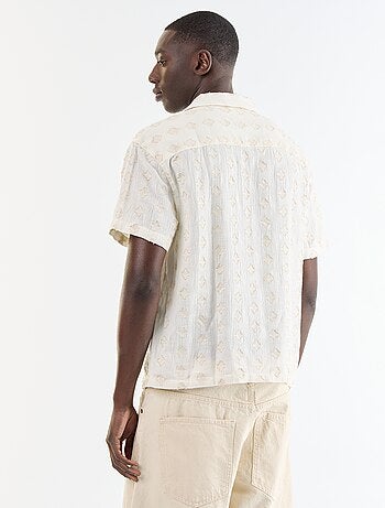 Camisa de manga corta de punto de fantasía con bordados