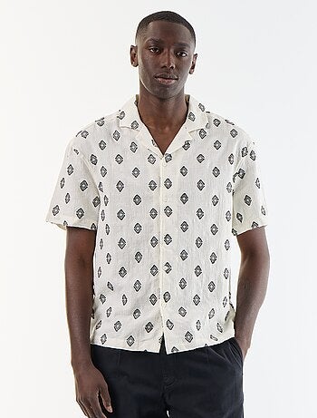 Camisa de manga corta de punto de fantasía con bordados