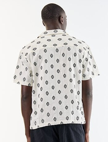 Camisa de manga corta de punto de fantasía con bordados