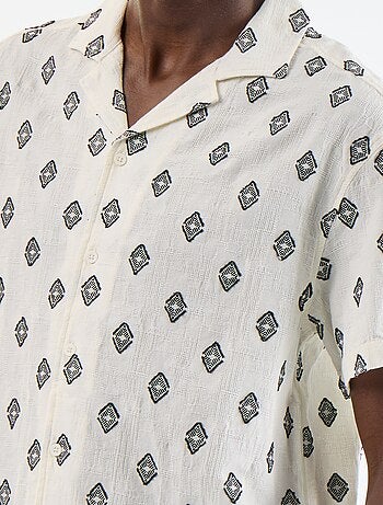 Camisa de manga corta de punto de fantasía con bordados