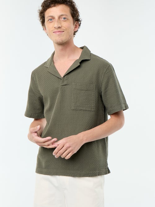 Camisa de manga corta de punto de fantasía - Kiabi Camisa de manga corta de punto de fantasía - Kiabi