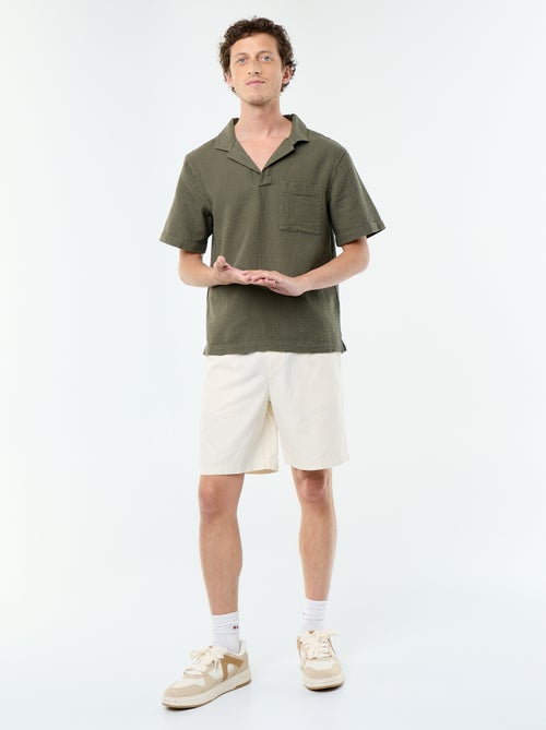 Camisa de manga corta de punto de fantasía - Kiabi Camisa de manga corta de punto de fantasía - Kiabi