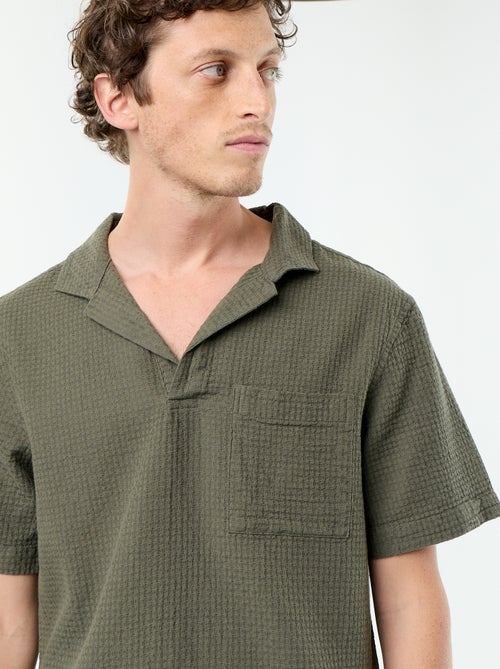 Camisa de manga corta de punto de fantasía - Kiabi Camisa de manga corta de punto de fantasía - Kiabi