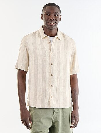 Camisa de manga corta de punto de ganchillo