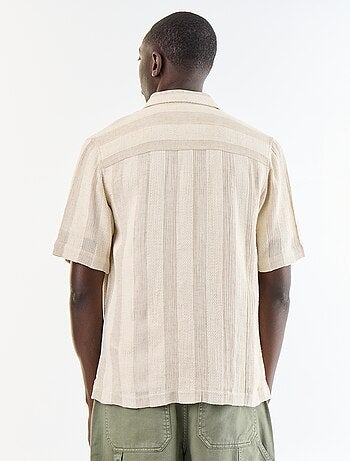 Camisa de manga corta de punto de ganchillo