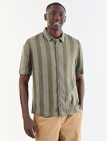 Camisa de manga corta de punto de ganchillo