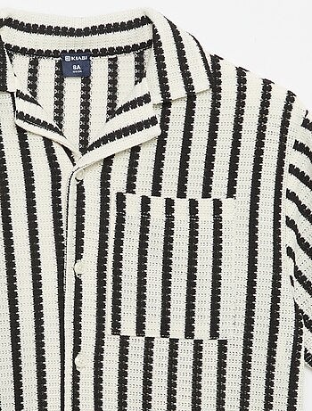 Camisa de manga corta de punto de ganchillo
