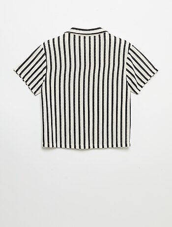 Camisa de manga corta de punto de ganchillo