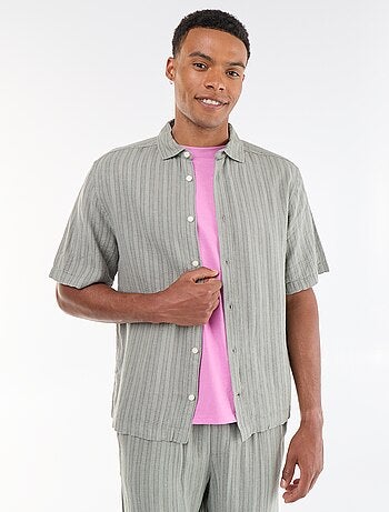 Camisa de manga corta de punto de ganchillo