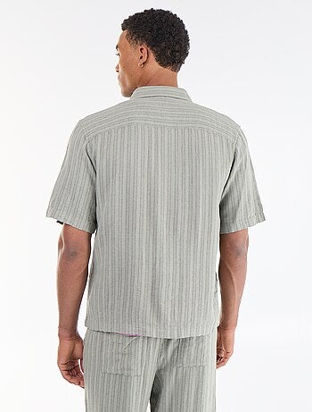 Camisa de manga corta de punto de ganchillo