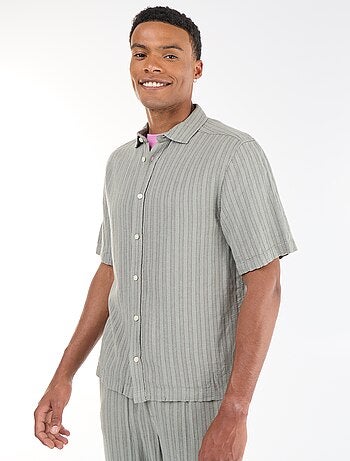 Camisa de manga corta de punto de ganchillo
