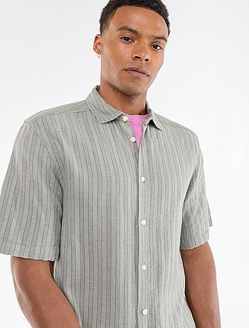 Camisa de manga corta de punto de ganchillo