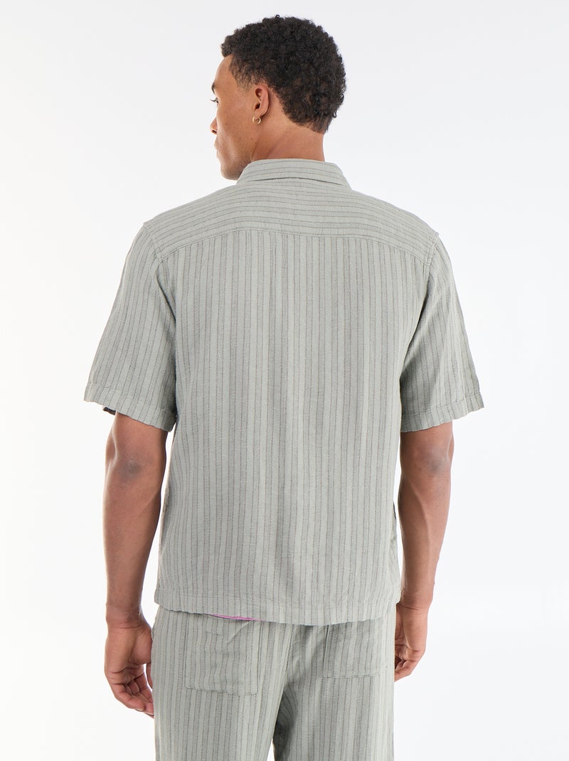Camisa de manga corta de punto de ganchillo Verde - Kiabi