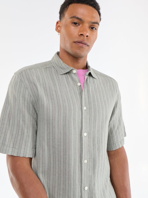 Camisa de manga corta de punto de ganchillo - Kiabi Camisa de manga corta de punto de ganchillo - Kiabi