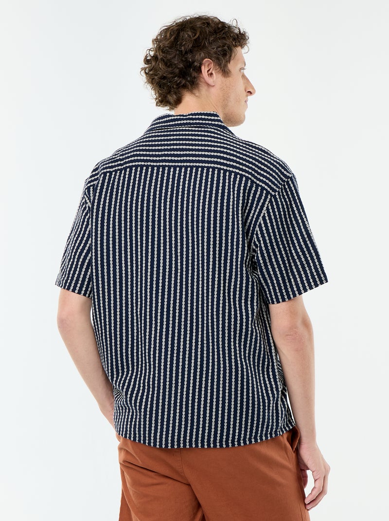 Camisa de manga corta de punto fantasía Azul - Kiabi