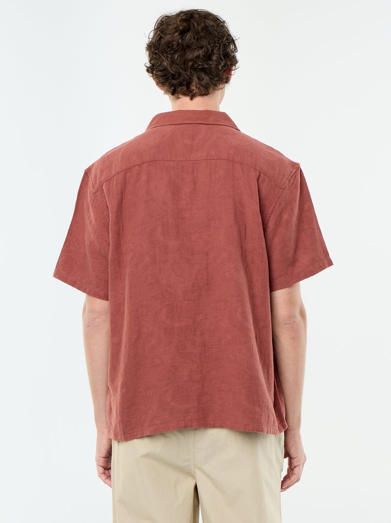 Camisa de manga corta de punto fantasía Marron - Kiabi