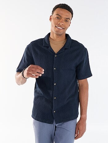 Camisa de manga corta de punto jacquard