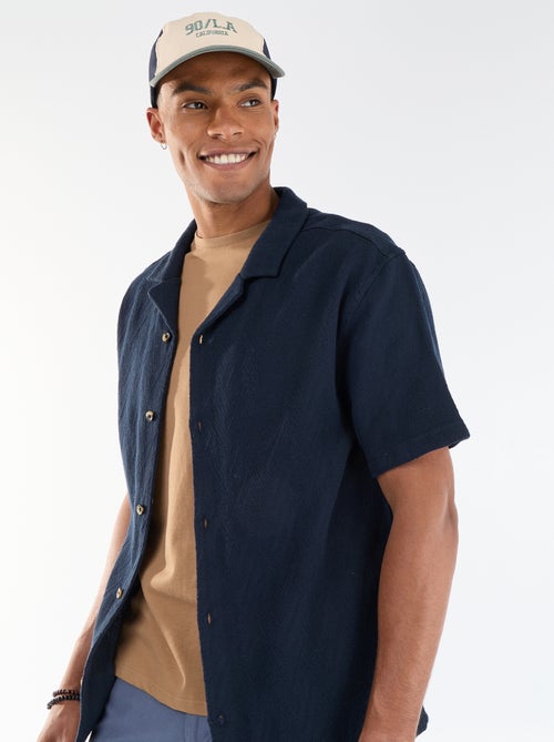 Camisa de manga corta de punto jacquard - Kiabi