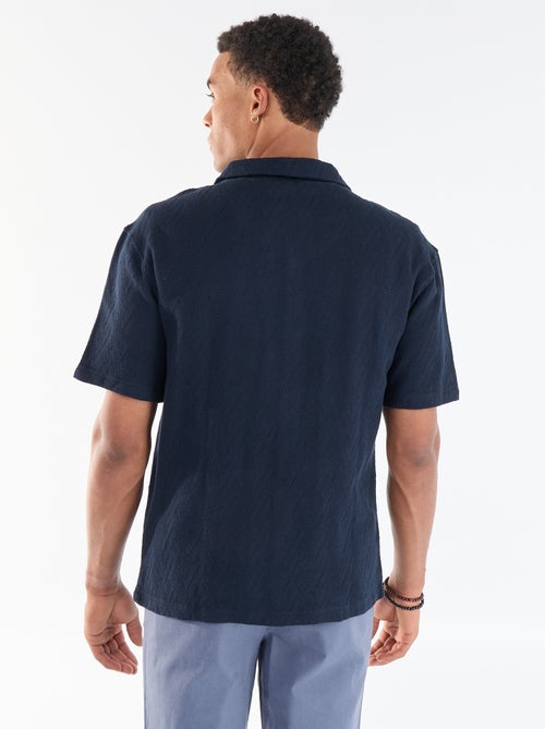 Camisa de manga corta de punto jacquard - Kiabi