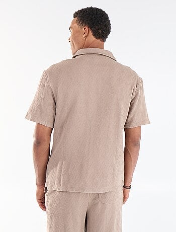 Camisa de manga corta de punto jacquard