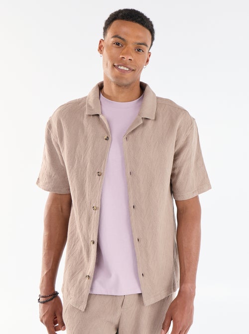 Camisa de manga corta de punto jacquard - Kiabi
