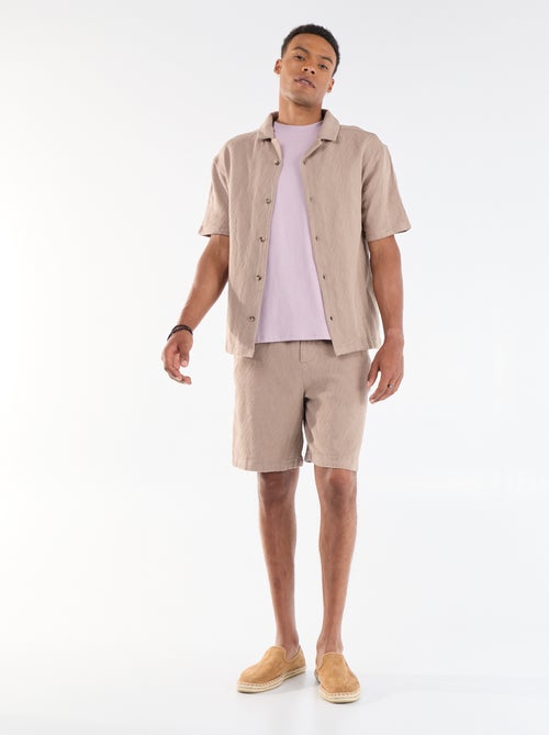 Camisa de manga corta de punto jacquard - Kiabi