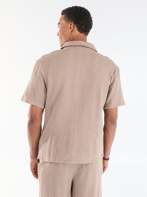 Camisa de manga corta de punto jacquard - Kiabi