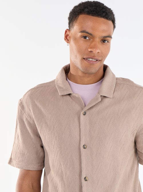 Camisa de manga corta de punto jacquard - Kiabi