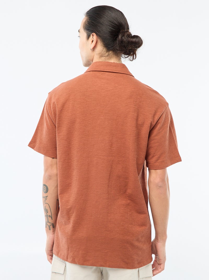 Camisa de manga corta de punto Marron - Kiabi