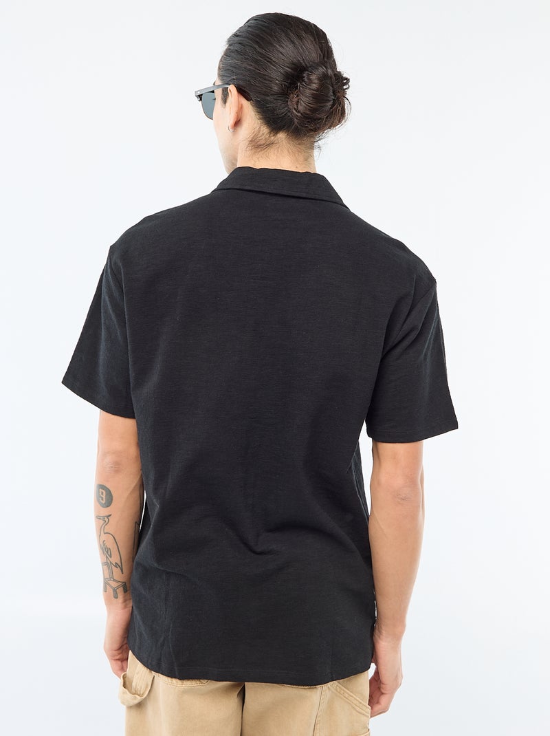 Camisa de manga corta de punto Negro - Kiabi