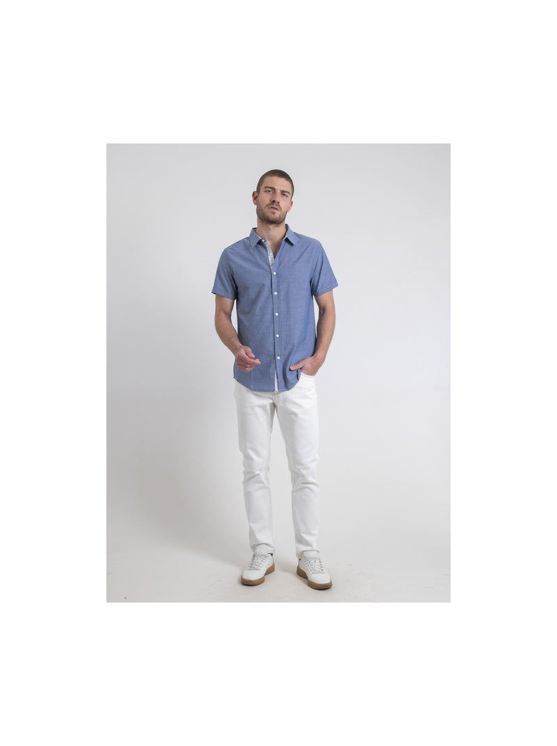 Camisa de manga corta de puro algodón con motivos DAKARY Azul marino - Kiabi