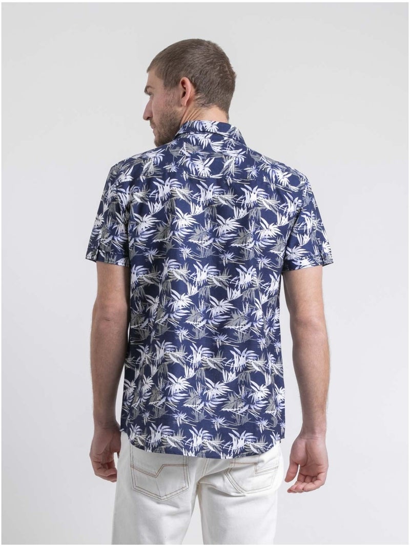 Camisa de manga corta de puro algodón con motivos DURUDOLF Azul marino - Kiabi