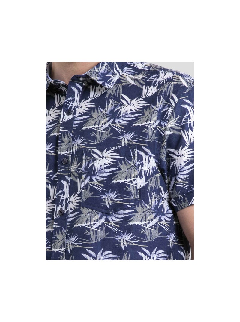 Camisa de manga corta de puro algodón con motivos DURUDOLF Azul marino - Kiabi